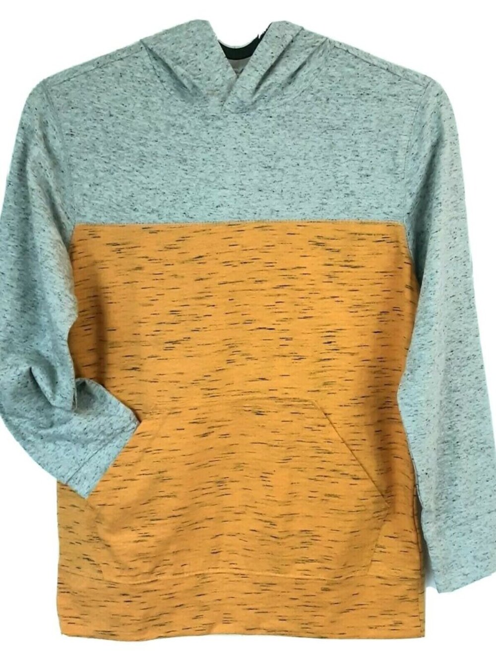 Boys NWT Pocket Hoodie size Medium 8 Yellow Gray Space Dyed Jersey Wonder M